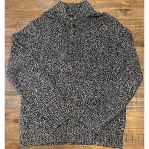 Converse One Star Sweater Men’s Large Gray Quarter Button Pullover